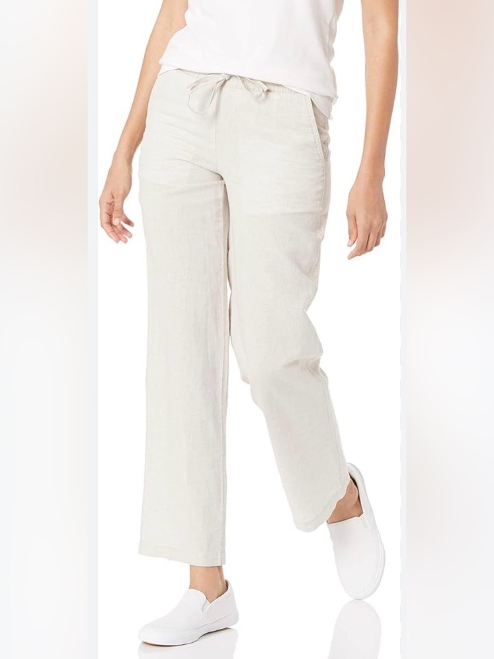 GAP Wide Leg Drawstring Jeans in Light Cream